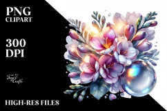 Shiny Wood Freesia Splash | Sublimation | Clipart Product Image 1