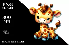 Cute Plush Giraffe Baby PNG Product Image 2