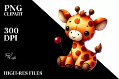 Cute Plush Giraffe Baby PNG Product Image 2
