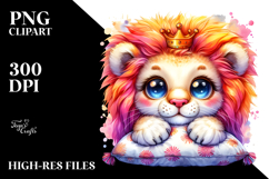 Crazy-Cute Baby Lion with Pillow, Transparent PNG Product Image 2