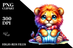Crazy-Cute Baby Lion with Pillow, Transparent PNG Product Image 2