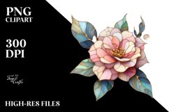 Abstract Wooden Camelia Stained | Sublimation | Clipart Product Image 1