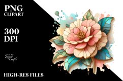 Abstract Wooden Camelia Stained | Sublimation | Clipart Product Image 1