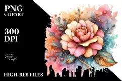 Abstract Wooden Camelia Stained | Sublimation | Clipart Product Image 3