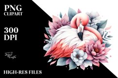 Sleeping Flamingo in a Flower Clipart Product Image 3
