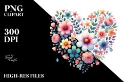 Heart made of Flowers PNG Product Image 2