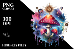 Vibrant Celestial Mushroom PNG Product Image 2