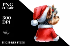 Cute Dog with Santa Hat, Summer PNG Product Image 3