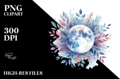 Sublimation Clipart Title: Abstract Moon Foliage Product Image 2