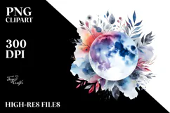 Sublimation Clipart Title: Abstract Moon Foliage Product Image 2