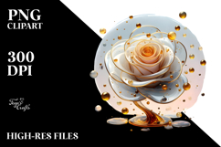 Glossy Rose Watercolor Splash PNG Product Image 2