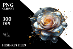 Abstract Golden Rose PNG Product Image 2