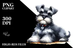 Cute Miniature Schnauzer, Transparent PNG Product Image 2