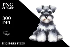 Cute Miniature Schnauzer, Transparent PNG Product Image 2