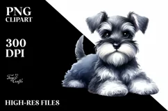 Cute Miniature Schnauzer, Transparent PNG Product Image 1