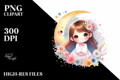 Colorful Baby Moon | Sublimation | Clipart Product Image 1