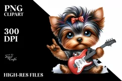 Yorkshire Terrier Watercolor Rock | Sublimation Clipart Product Image 3