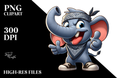 Playful Elephant with Mischievous Grin, Transparent PNG Product Image 2