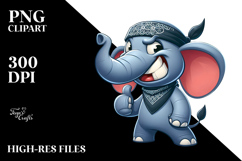 Playful Elephant with Mischievous Grin, Transparent PNG Product Image 2