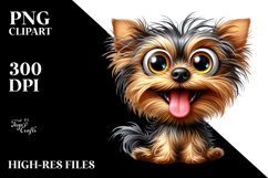 Crazy Yorkshire Terrier Watercolor Clipart Product Image 1
