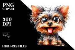 Crazy Yorkshire Terrier Watercolor Clipart Product Image 3