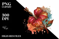 Abstract Wooden Hibiscus | Sublimation | Clipart Product Image 1