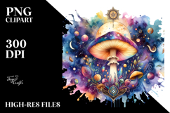 Vibrant Celestial Mushroom PNG Product Image 2