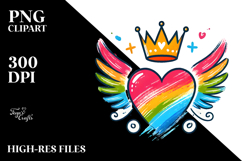 Crowned Heart Paintbrush PNG Product Image 2