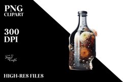 Abstract Bottle with Chrysanthemum | Sublimation | Clipart Product Image 1