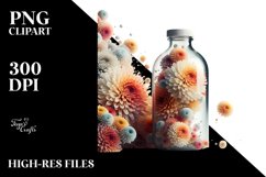 Abstract Bottle with Chrysanthemum | Sublimation | Clipart Product Image 3