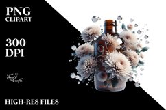 Abstract Bottle with Chrysanthemum | Sublimation | Clipart Product Image 3