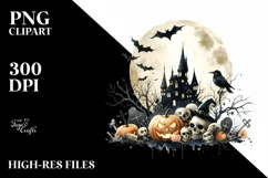 Halloween Moon Scene, Transparent PNG Product Image 1