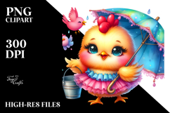 Colorful Baby Rooster PNG Product Image 2