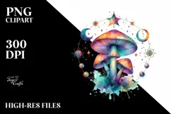 Colorful Magical Watercolor Mushroom Product Image 3
