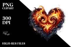 Fiery Heart Digital Painting PNG Product Image 2