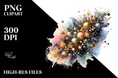 Shiny Cosmos Golden Abstraction Clipart Product Image 3