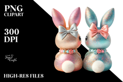 Colorful Vintage Bunnies PNG Product Image 2