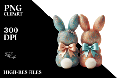 Colorful Vintage Bunnies PNG Product Image 2