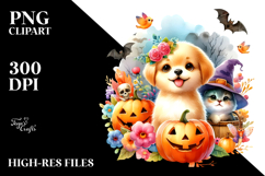 Cute Baby Dog Halloween Scene | Sublimation | Clipart Product Image 2