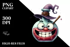 Funny Watercolor Halloween Magic Potion Goofy Smile Clipart Product Image 3
