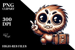 Ridiculously Cute Skull with Rolling Eyes, PNG Product Image 2