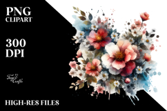 Grungy Flower Half of Spring Flowers PNG Product Image 2