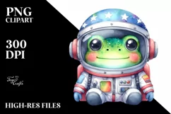 colorful Frog with Astronaut Helmet | Clipart Product Image 3