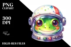colorful Frog with Astronaut Helmet | Clipart Product Image 3