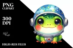 colorful Frog with Astronaut Helmet | Clipart Product Image 3