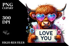Detailed Calf Heart Sunglasses PNG Product Image 2