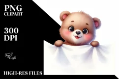 Colorful Watercolor Baby Bear | Sublimation | Clipart Product Image 3