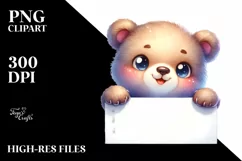 Watercolor Baby Bear Smiling | Sublimation | Clipart Product Image 1