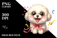 Cute Watercolor Bichpoo Sitting | Sublimation | Clipart Product Image 1