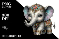 Adorable Baby Elephant, High-Res PNG Product Image 2